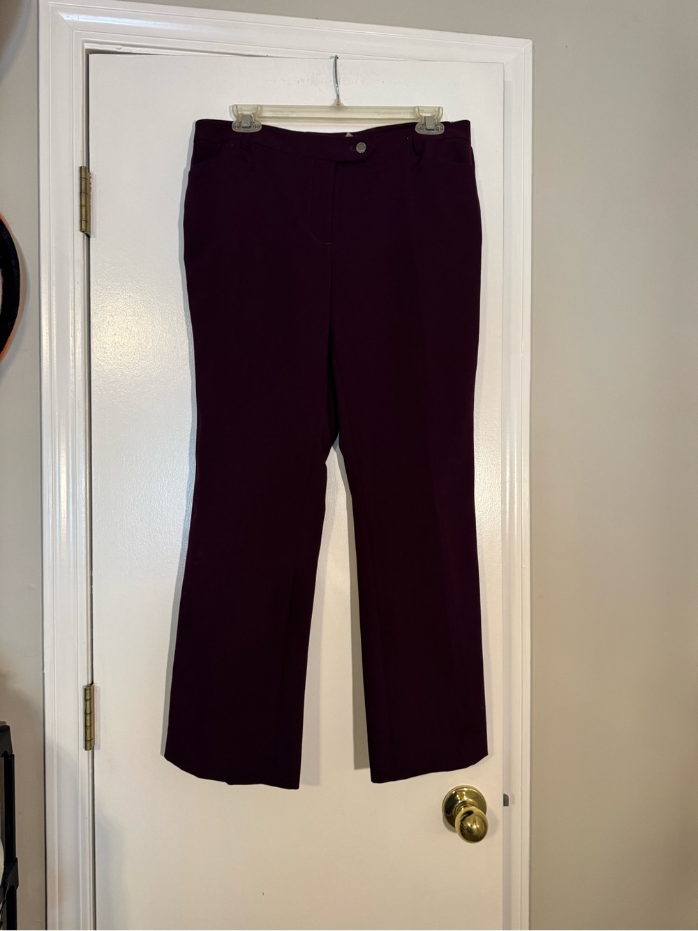 Classic Maroon Straight-Leg Pants trousers work clothes interview outfit bus